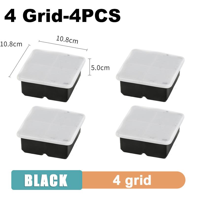 4/6/8/15 Grids Silica Gel Ice Cube Mold Large Square Ice Cube Ice Cube Mold DIY Ice Maker Cube Tray Ice Cube Tray