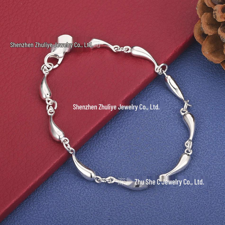 Европейский и американский посеребренный кулон в виде капли воды - Универсальная женская цепочка на ключицу