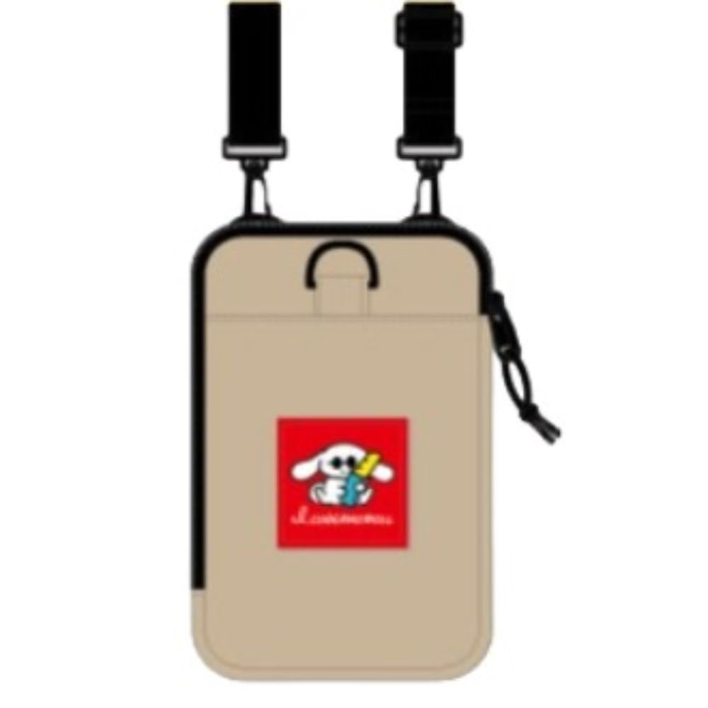 Shoulder Shoulder for Commuting To for Cute Character Beige [Sanrio] Bag, Smartphone, Pouch, L-shaped Zipper, 2-way, Compact, Work, School, Travel,