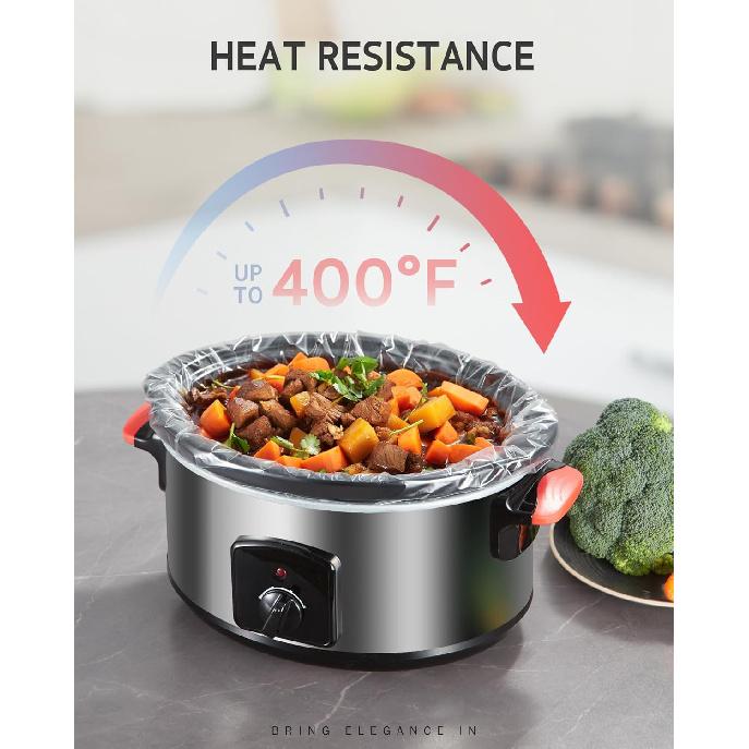 Syntus Crock Pot Liners, 20 Count 13" x 21" Large Size Slow Cooker Liners Fits 3-8 Quart Pots, Disposable Cooking Bags Suitable for Oval & Round &