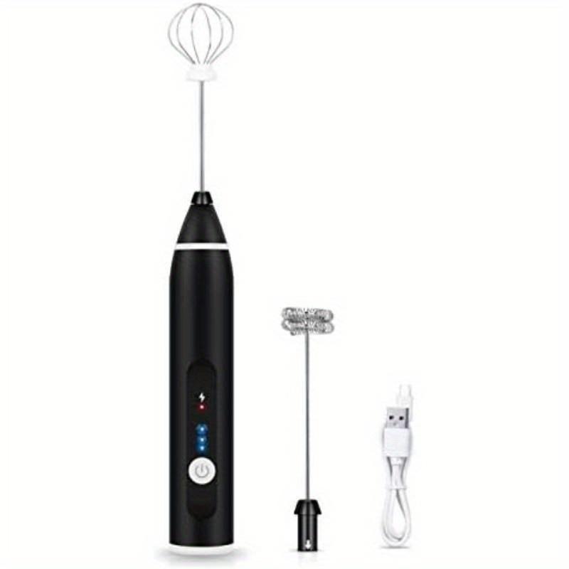 USB Powered Electric Milk Frother with 3 Speed Settings Cordless Operation, Powerful Motor Stainless Steel Whisks for Coffee, Latte,Cappuccino, Matcha
