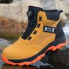 Rotating Button Safety Shoes Men Steel Toe Boots Winter Leather Work Shoes Men's High Top Work Safety Boots Man Protective Boots
