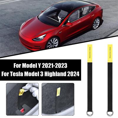 2 Pezzi Corda di Tiraggio di Sicurezza per Emergenze Portiera Posteriore Per Tesla Model 3/Y Maniglia Interruttore Meccanico Pulsante di Tiraggio di Emergenza Accessori Auto