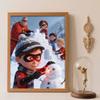 Diamond Art Painting Kit 5D Diamond Incredibles Snowman Dot Art Gemstone Crystal Paint Diamond Home Wall Decor