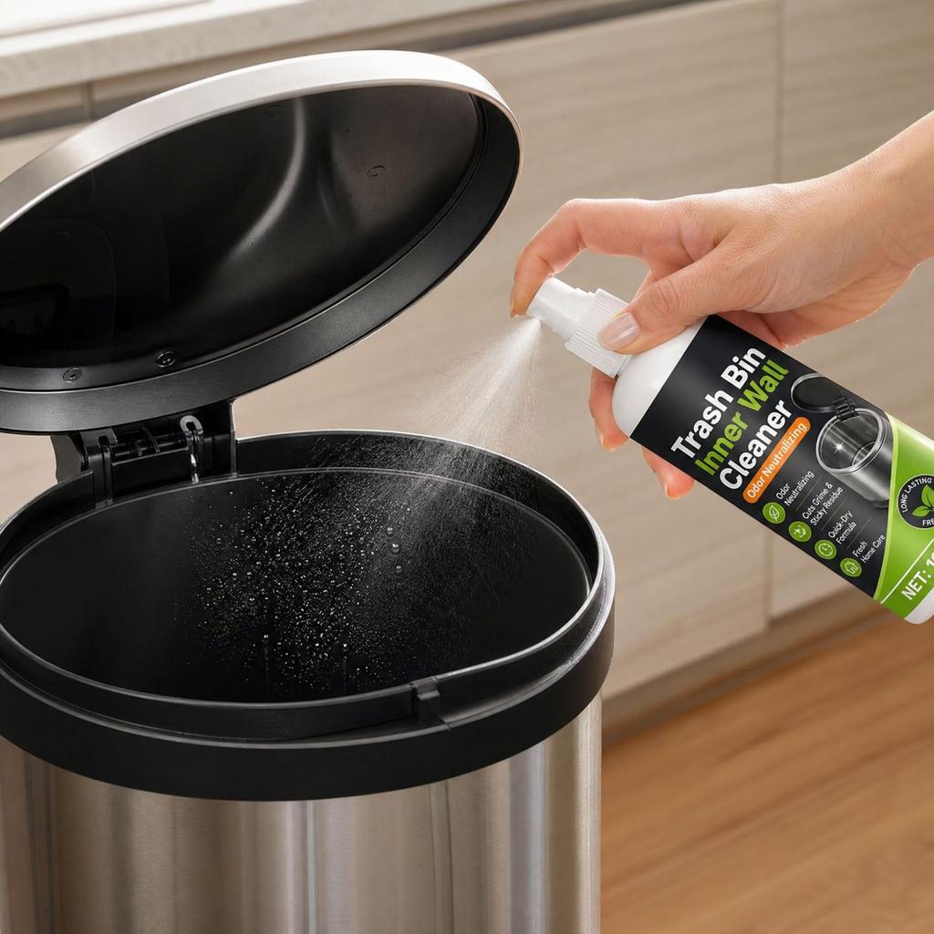 Trash Can Inner Surface Cleaner Agent, Deep Cleaning Solution for Waste Container Interior Care