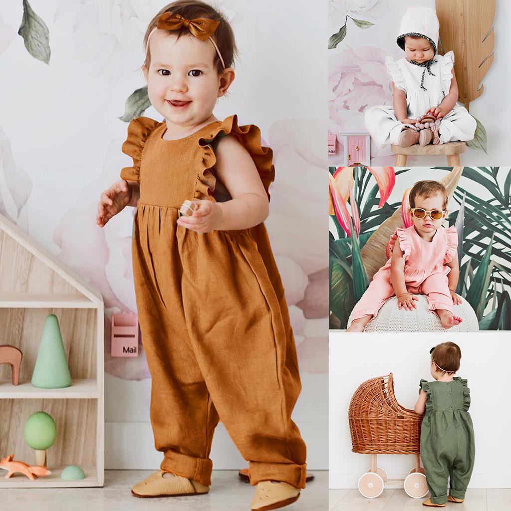 

Комбинезон без рукавов с оборками и принтом для маленьких мальчиков и девочек