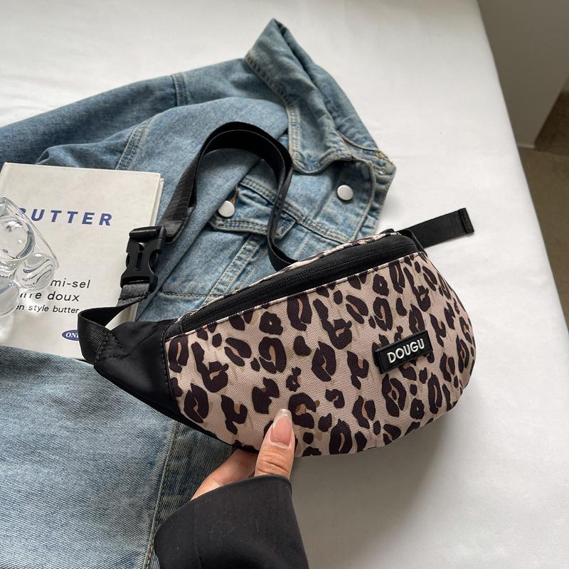 Γυναικεία τσάντα στήθους με στάμπα Leopard Τσάντα ώμου πολλαπλών λειτουργιών Τσάντα χιαστί