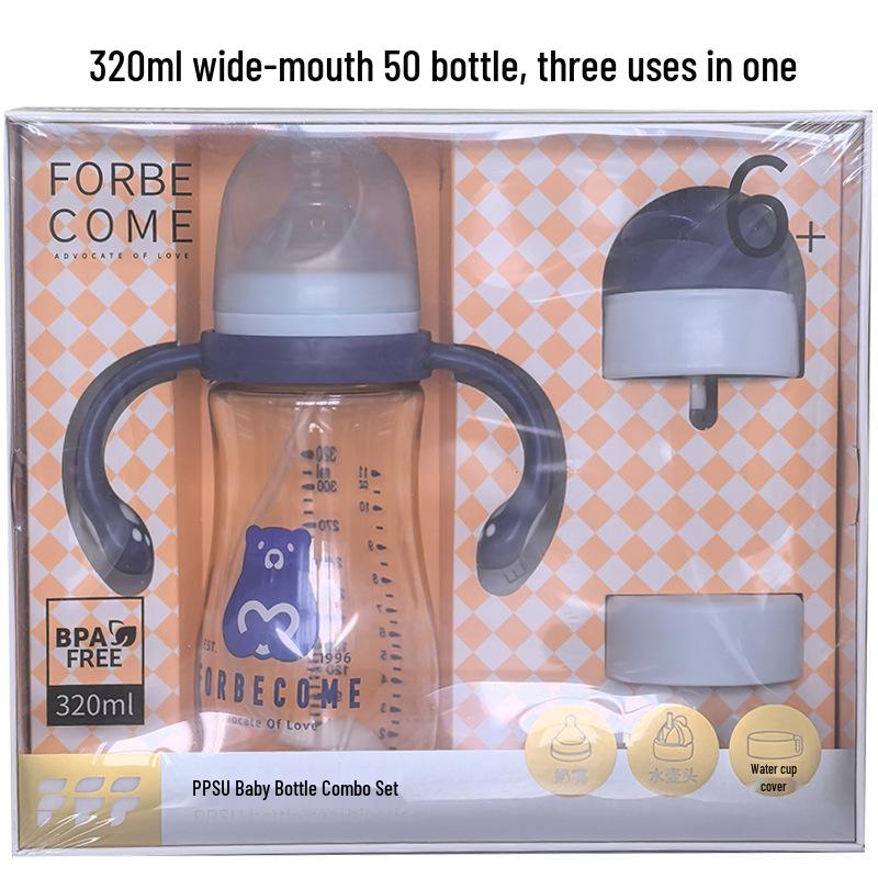 Širokoúhlá PPSU kojenecká láhev, antikoliková, odolná proti pádu, silikonová s brčkem