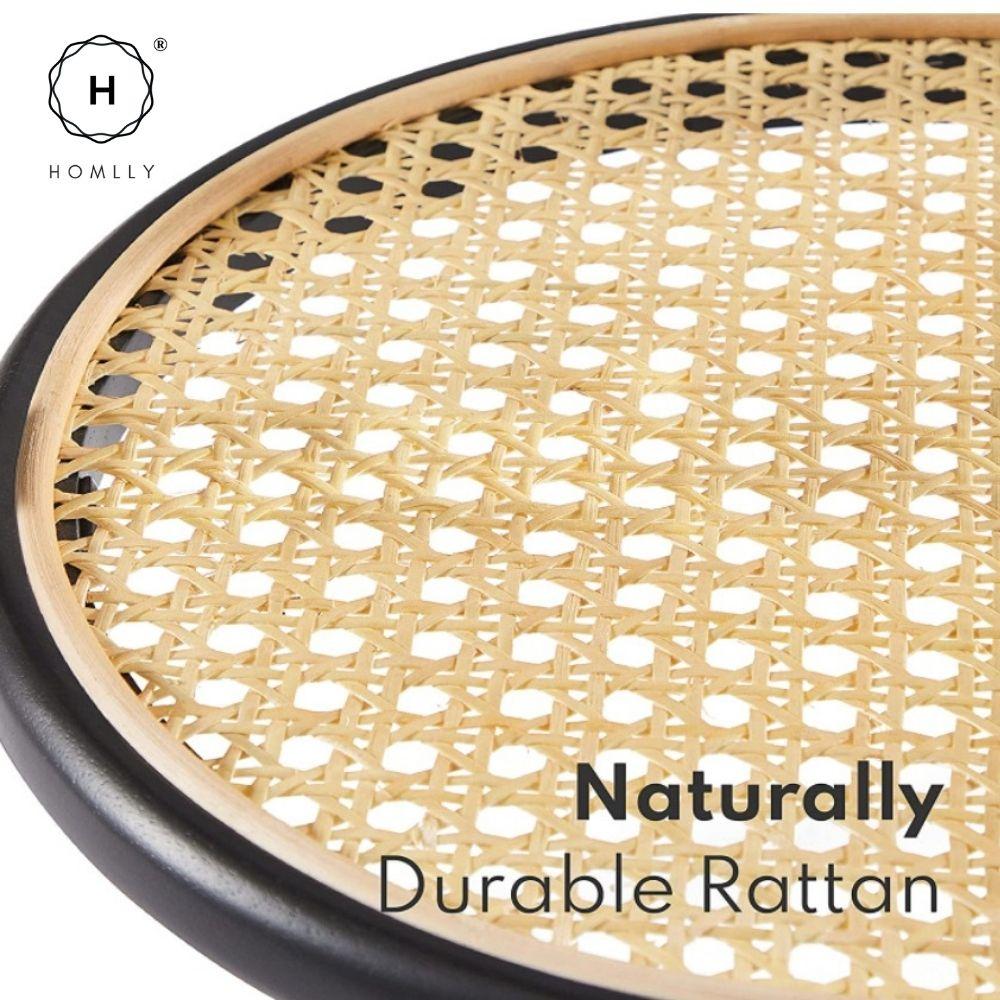 Homlly Natural Rattan Black Solid Wood Display Furniture Sets