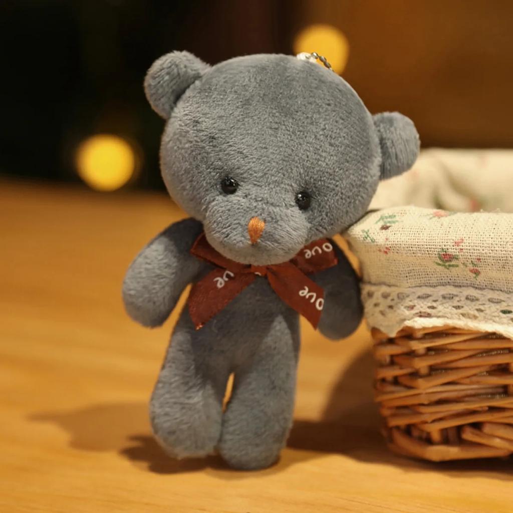 10PC Stuffed Plush Teddy Bear Doll Cute Animal Bear Plush Toy Little Bear Keychain Gir Key Chain Bag Pendent Children Small Gift