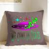 UFO We Come To Party Funny Alien Pillow Cover  Comfy Cushion Cover Novelty Pillow Case For Office Car Home Decor