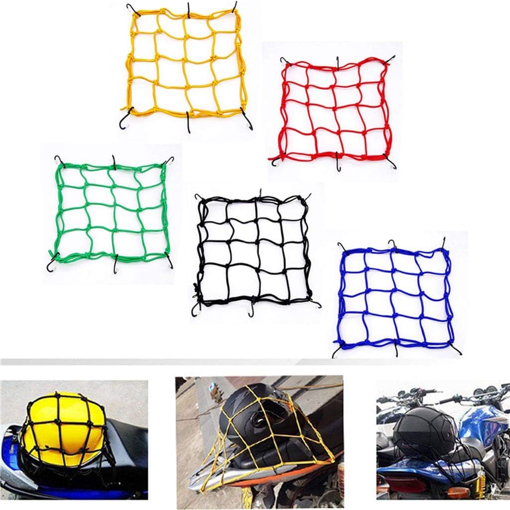 2 PCS Cargo Net,11.8 Inch X11.8 Inch Rack Bungee Net 6 Adjustable Hooks For Bike Bicycle Motorcycle (Black)
