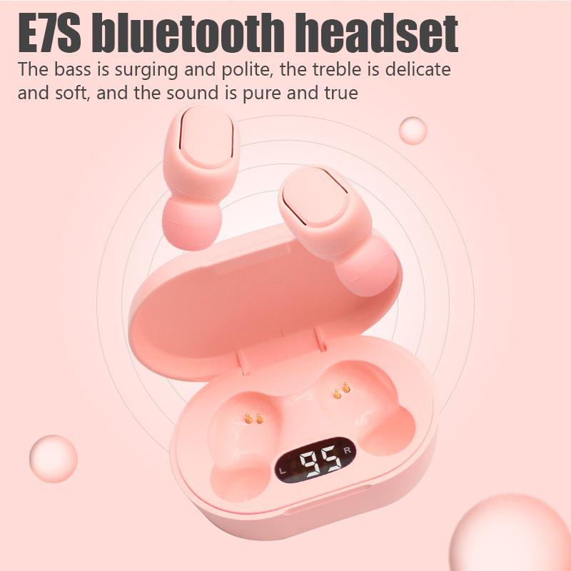 E7S TWS Fone Bluetooth Kopfhörer 5.2 Drahtlose Kopfhörer Geräuschunterdrückende Ohrhörer mit Mikrofon Drahtloses Bluetooth-Headset für Xiaomi