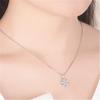 Cherry Blossom Pendant Necklace: 925 Sterling Silver, Pink Flower Design, Clavicle Chain, Women's Simple Fashion Accessory