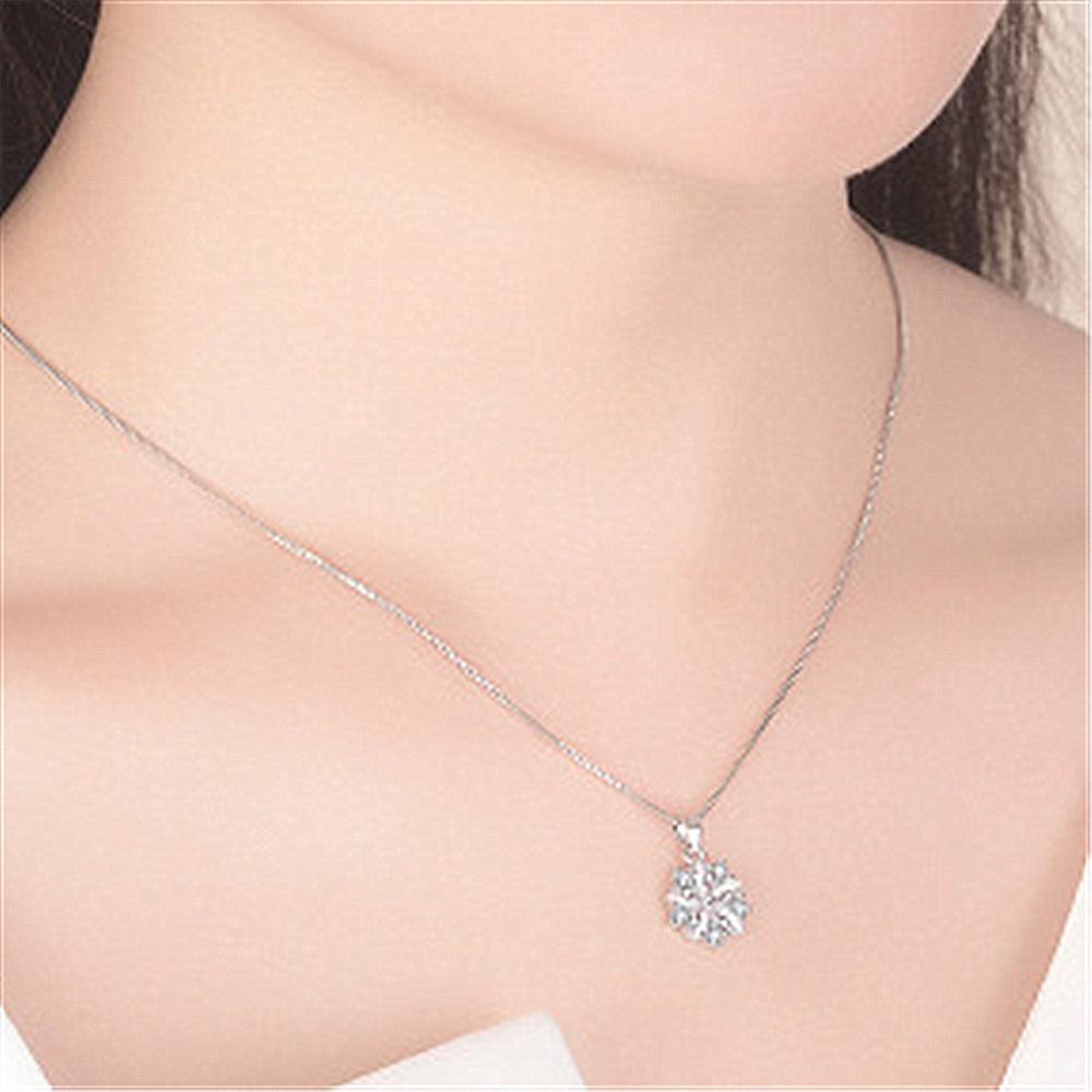 Cherry Blossom Pendant Necklace: 925 Sterling Silver, Pink Flower Design, Clavicle Chain, Women's Simple Fashion Accessory