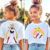 Sailor Moon Tshirt Printed Kids TShirt Boy Girl Unisex Summer Y2K Harajuku Loose Casual Short Sleeve Top for Chirldren Tees