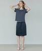 Ihr Satin Midi Skirt / Navy
