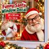 Adesivo Finestra Babbo Natale Curioso, Decorazione Adesiva per Finestre di Natale per Esposizione in Casa durante le Feste