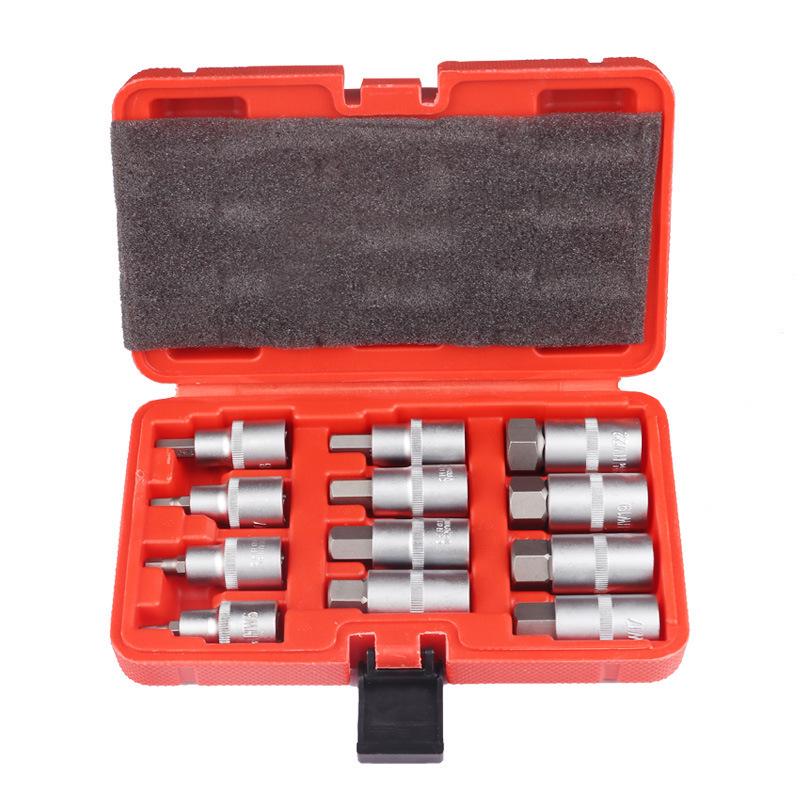 12PC 1/2" Knurled Press Bit Socket Set for Pneumatic Auto Repair Tools