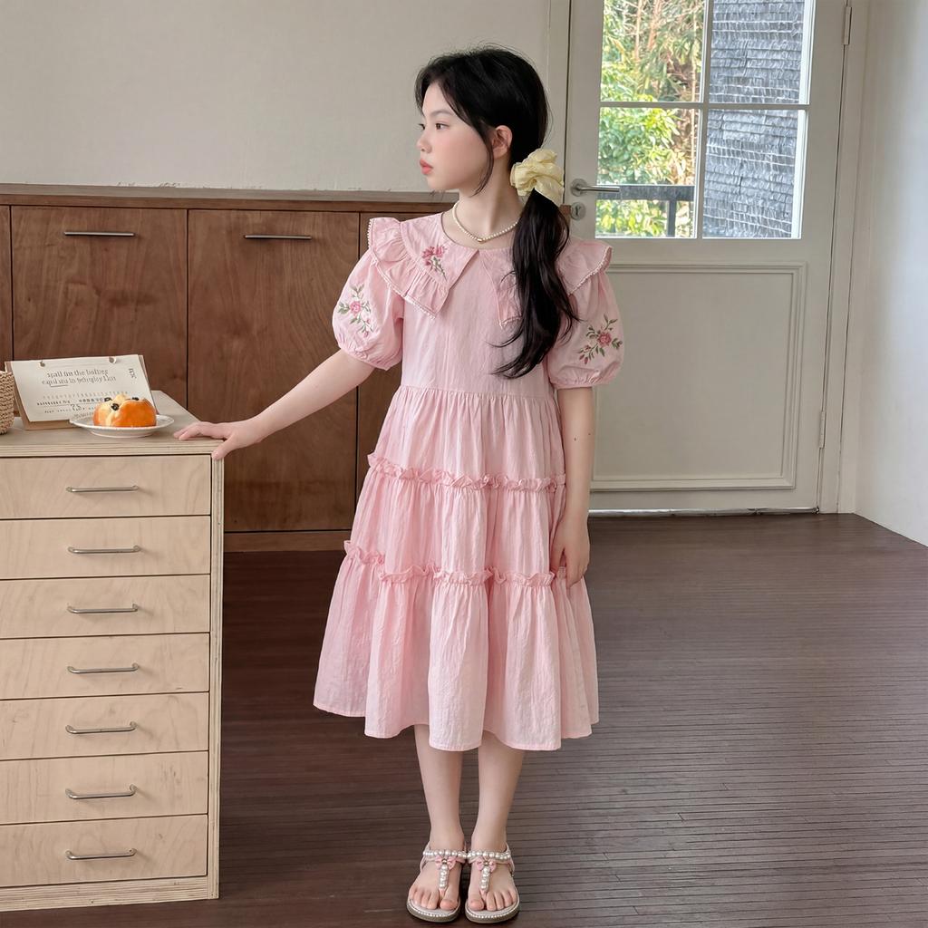 Girls' dress summer dress 2026 new children's college style dress summer girls super beautiful princess dress
