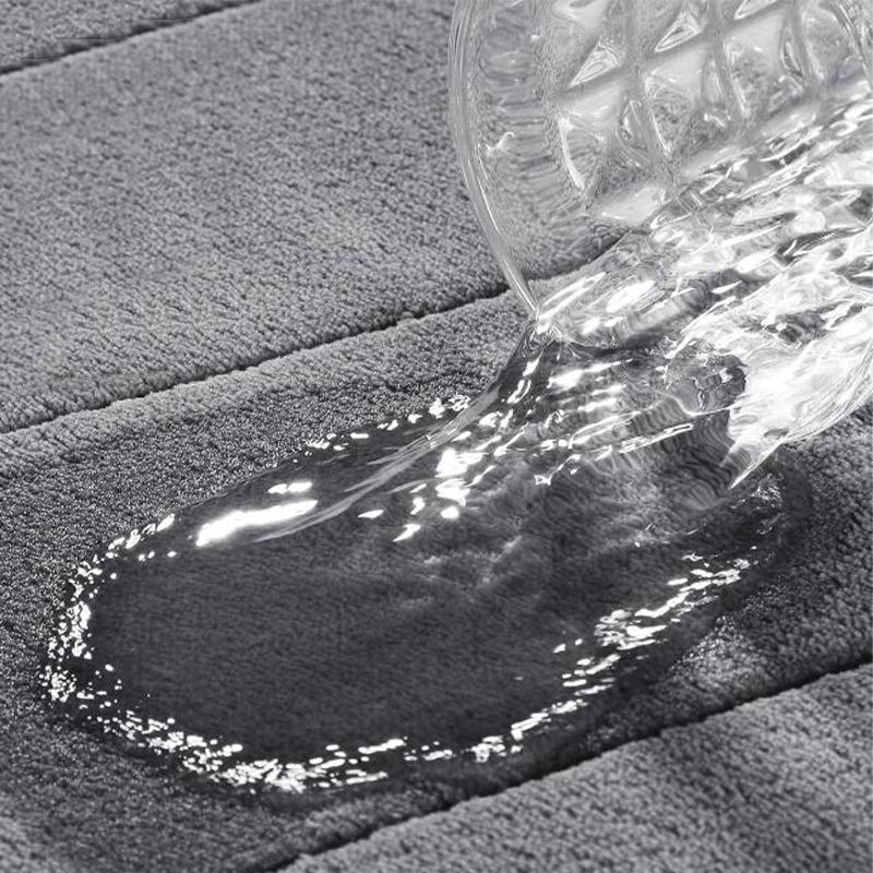 Bathroom Mat Curve Foot Mat Pebble Emboss Carpet Curved Bath Mat Non-Slip Absorbent Bathroom Floor Toilet Mat Curved Shower Mat