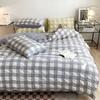 INS Károvaná Série Povlečení Prané Bavlna Povlak na přikrývku prostěradlo povlaky na polštáře Ložní prádlo Set Queen/King Postel edredones de cama