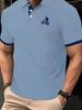 Mens Red Trim Detail Polo Shirts - Short Sleeve Pique Fabric Tops for Men Fashion Button Work Golf Shirt
