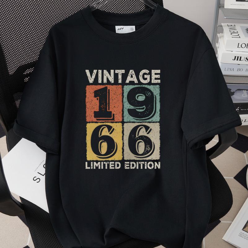 HighQuality Cotton TShirt for Unisex 1966 60th Birthday Unisex Loose Oversized Clothing O Neck Short Sleeve Tees Streetwear Top