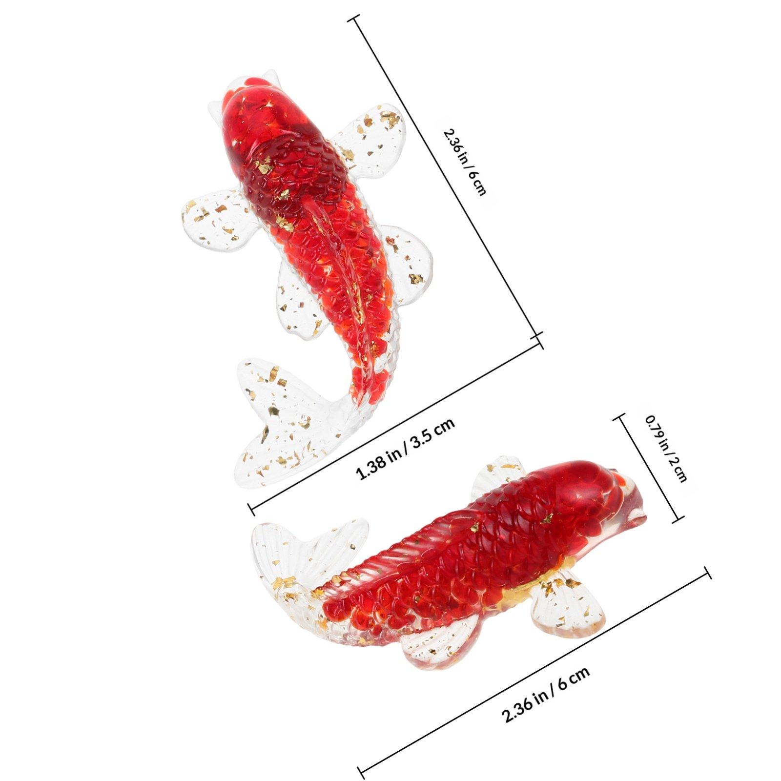 

2Pcs Crystal Koi Fish Sculptures Desktop Decoration Handcrafted Lucky Goldfish Ornament Miniature Animal Statue Feng Shui Lucky красный