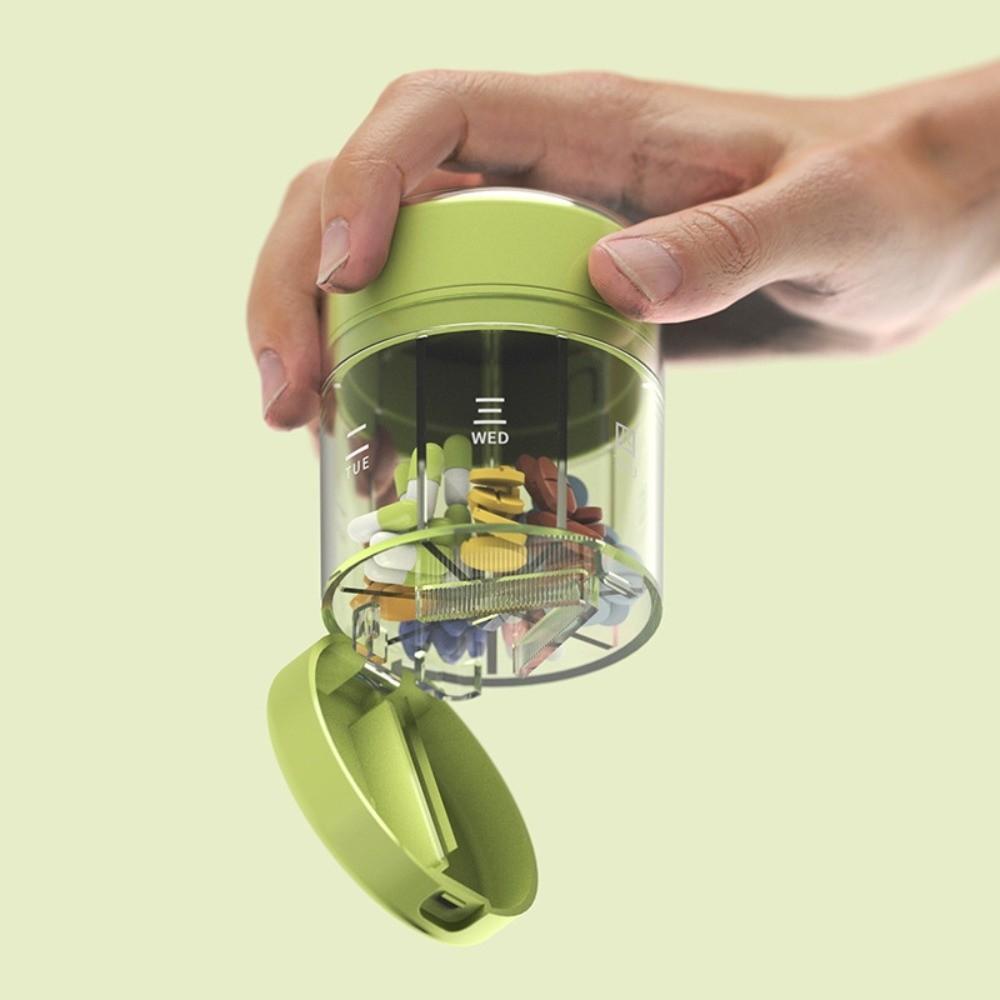 Transparent Pill Storage Box 7-Day Pill Organizer Portable Pill Cutter  for Home&Trave