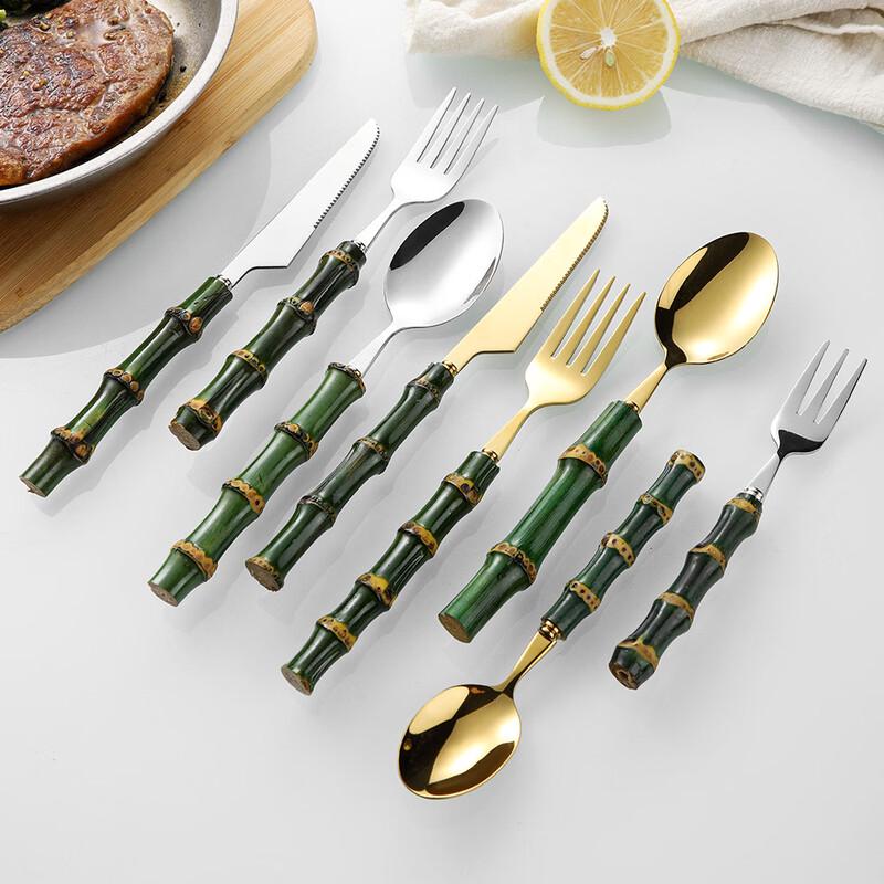 Bamboo Joint 304 Stainless Steel Dessert Spoons