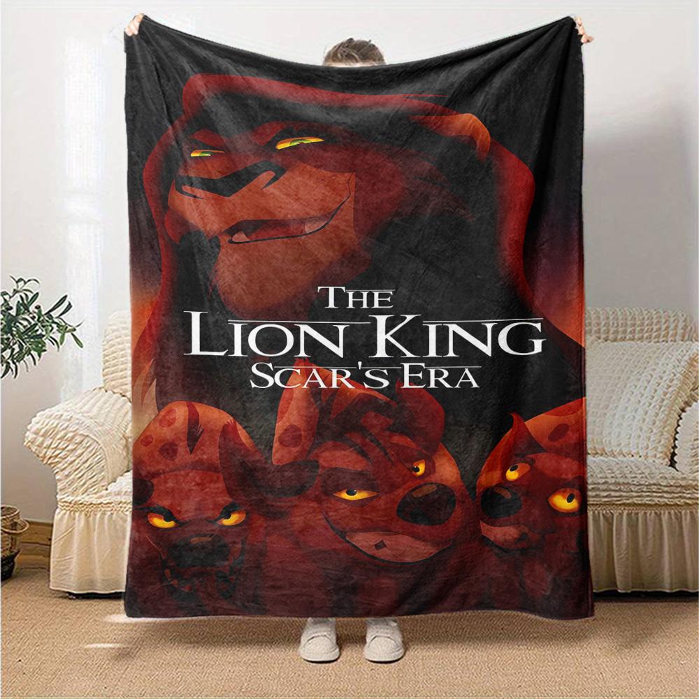 1pc The Lion King Scar's Era Blanket Lightweight Flannel Throw for Sofa Bed Travel Camping Livingroom Office Couch Chair Digital Printing