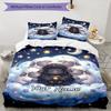 3PC Custom Name Nightly Sheep Dreams Bedding Set Duvet Cover Closure Includes 1 Duvet Cover & 2 Pillowcases for Bedroom