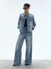 Starry Sky Shiny Wide-Leg Slimming High-Waisted Denim Pants for Women - Flaw-Concealing, Leg-Lengthening Straight Fit
