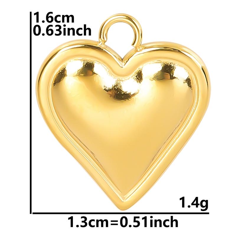 Personality 5pcs/Lot Stainless Steel Heart Pendants For Jewelry Making Supplies 18k Real Gold Plated Love Charm Pendant Findings
