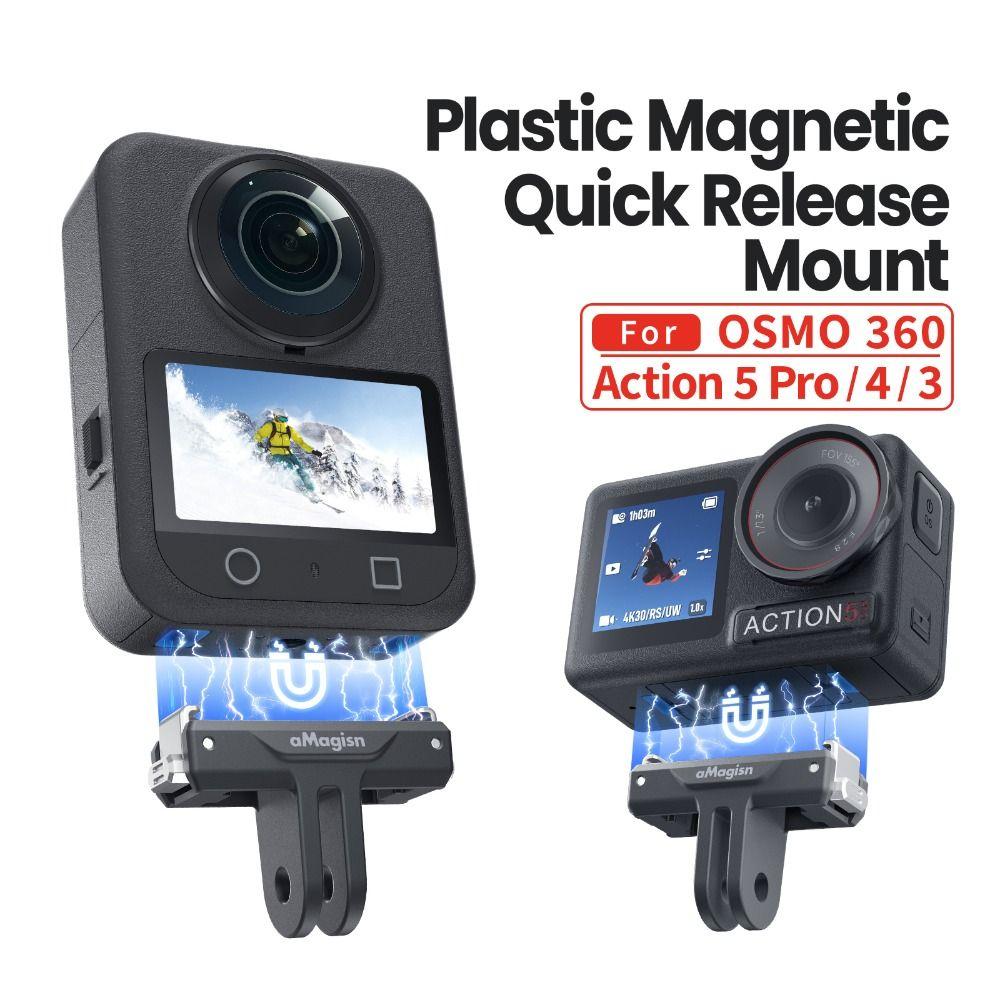 Quick Release Magnetic Mount Adapter for DJI Osmo 360/Action 5 Pro 3 4 Action Camera Accessories