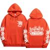 Stray Kids ROCK‑STAR Rock This World Pullover Hoodie White Punk Logo Front Sleeves Back Double Rock Hands Graphic Oversized Unisex K‑Pop Streetwear