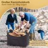 Cesta de Feltro Extra Grande para Lenha Resistente Dobrável Recipiente de Armazenamento de Lenha com Alças Bolsa de Transporte Grande Capacidade para Lenha