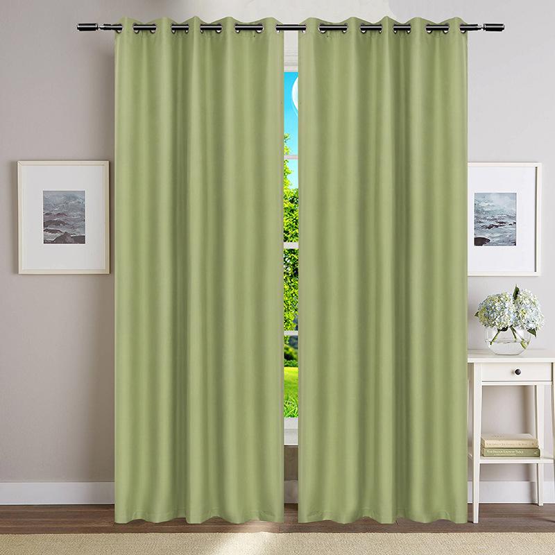 

Простая однотонная шторная ткань, для гостиной, спальни, балкона, высокая степень затемнения, готовое изделие, может быть (132cm*160cm)-52 W x 63L зелёный