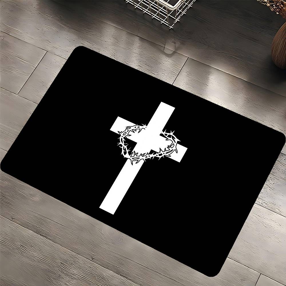 1 sztuka Chrześcijańska Mata Łazienkowa z Jezusem Dekoracja Pokoju Dziecięcego Sypialni Balkon Antypoślizgowa Wycieraczka Salon Dywanik Powitalny
