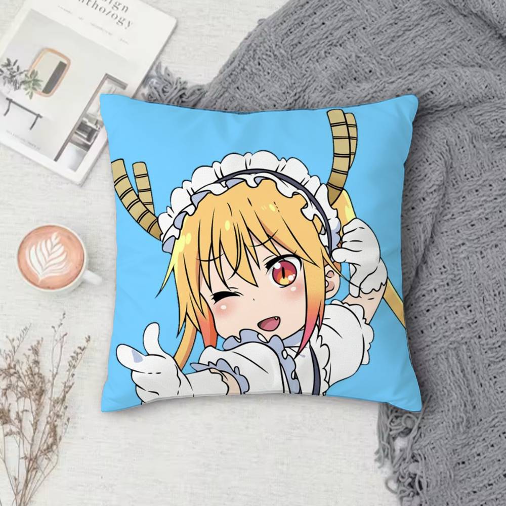 MMiss Kobayashis Dragon Maid Doublesided Printed Square Decorative Cushion Cover for Sofa Living Room Home Decor