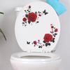 Creative Vintage Rose Flower Branch Bathroom Toilet Decoration and Beautification Toilet Sticker