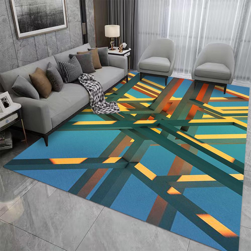 

Simple Geometry Carpet Living Room Bedroom Kitchen Sofa Table Balcony Rug Non-slip Washable Mat Exquisite Home Ornaments 60*90cm