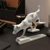 DYS 3D Printed Cat Dog Figurine, Stair Animal Sculpture, Cat/Dog Shape Stepping Artistic Desktop Ornament Gift