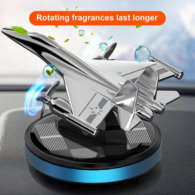 Deodorante per auto Profumo per aereo da caccia Diffusore per aereo a energia solare Profumo per aereo in alluminio Profumo per cruscotto di aereo