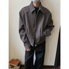 Korean Style High-End Men's Retro Lapel Jacket Coat - 3D Cut Solid Color