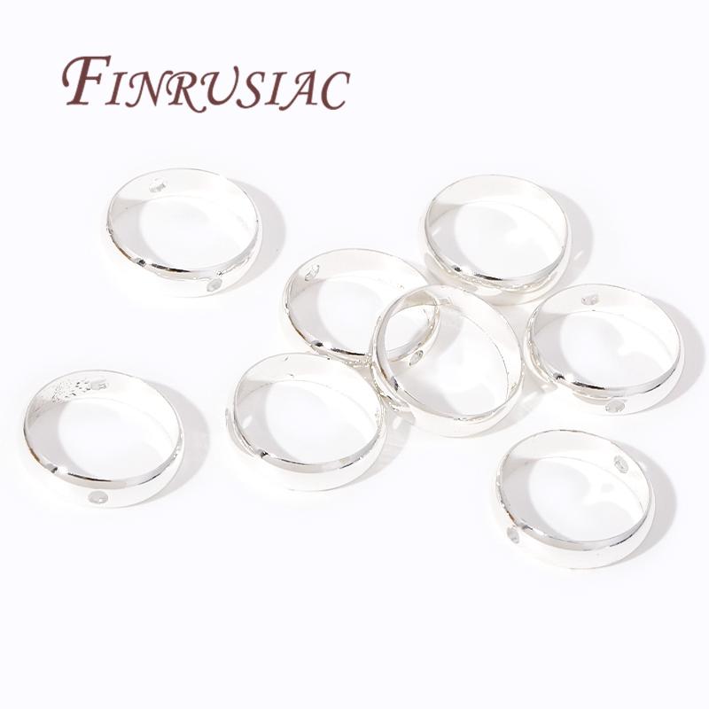Silver Plated Beads Circle Frame 8mm 10mm 12mm 14K Gold Plated Brass Connect Beads Frame Ring,DIY Bracelet Making Supplies 8mm-20pcs