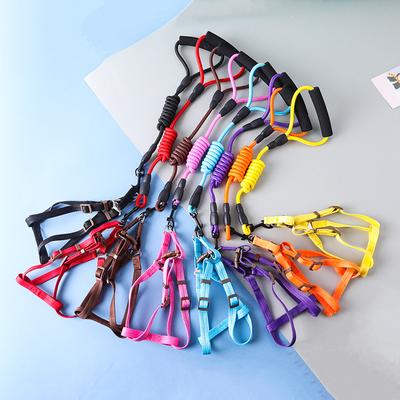 Dog Leash Explosion Proof Nylon Handle Chest Strap Small and Medium Sized Dog Anti Loss Dog Walking Leash Pet Supplies