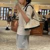 Korean Niche Retro Patchwork Canvas Tote Bag Fashion Versatile Shoulder Bag Handbag Large Capacity Underarm Bag