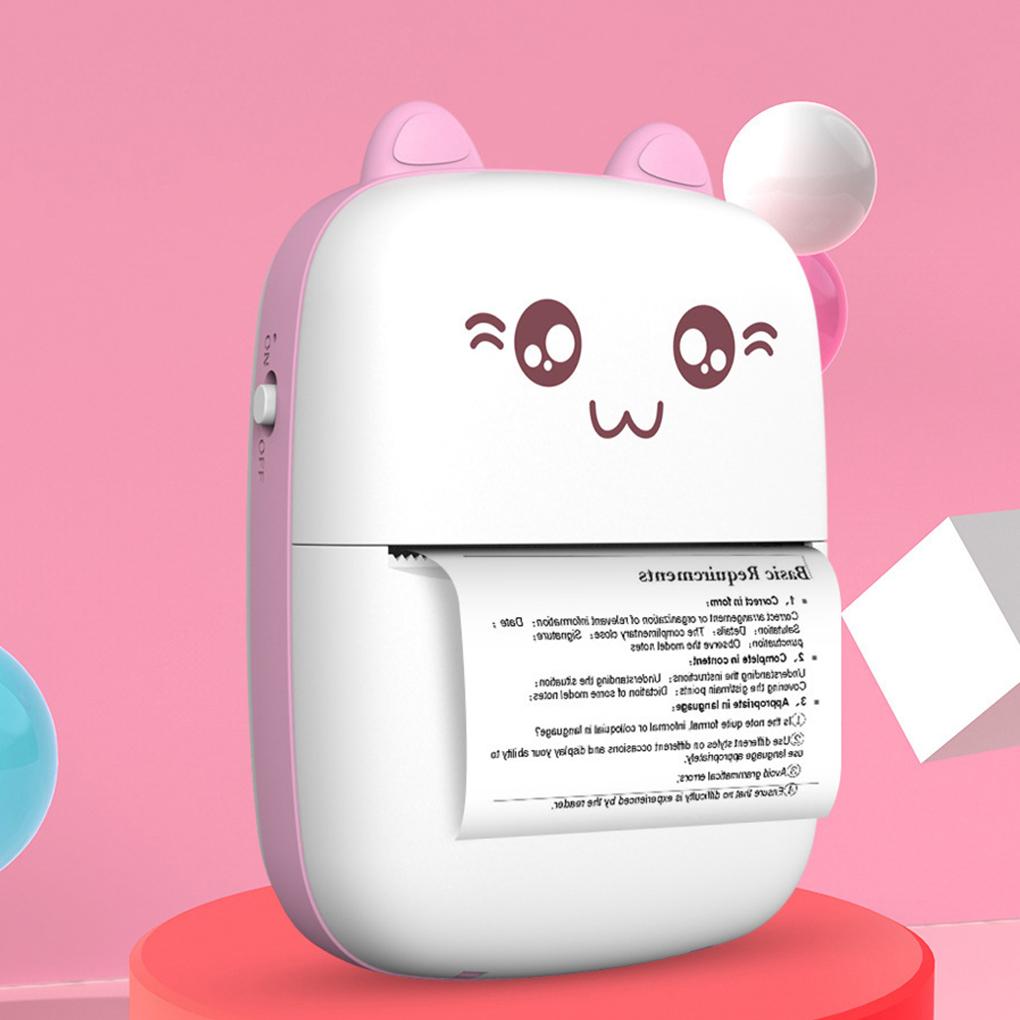 Bluetooth Thermal Printer Portable And Durable For Office Memos And Class Notes Cute Pattern